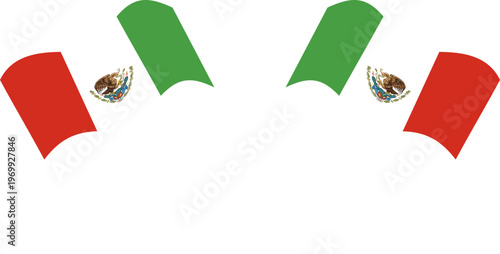 mexico Crossed Waving Flags