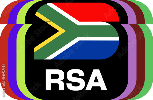 South Africa Flag Plaque Layered