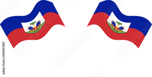 haiti Crossed Waving Flags