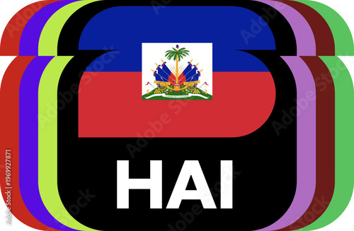 haiti Flag Plaque Layered