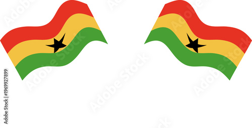 ghana Crossed Waving Flags