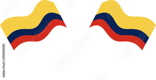 colombia Crossed Waving Flags