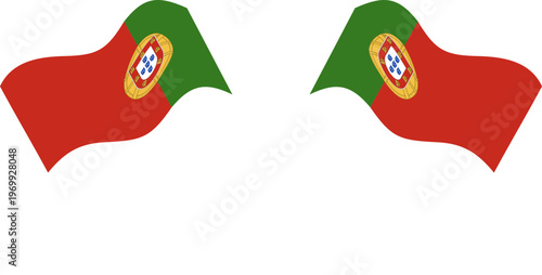 portugal Crossed Waving Flags