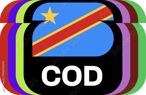 congo dr Flag Plaque Layered