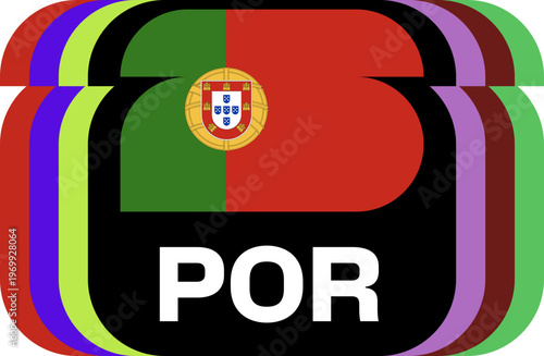portugal Flag Plaque Layered