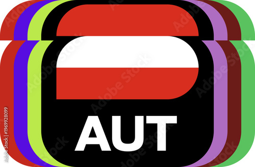 austria Flag Plaque Layered