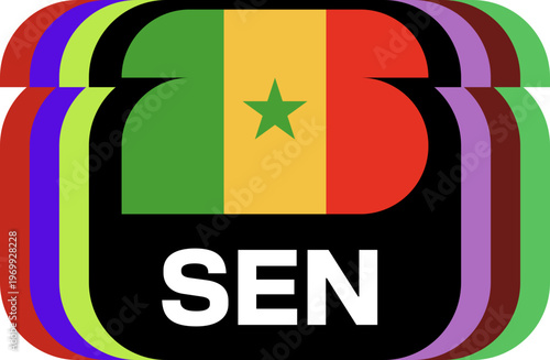 senegal Flag Plaque Layered