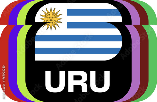 uruguay Flag Plaque Layered