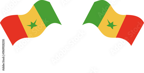 senegal Crossed Waving Flags