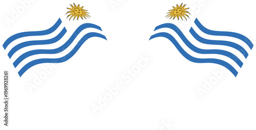 uruguay Crossed Waving Flags