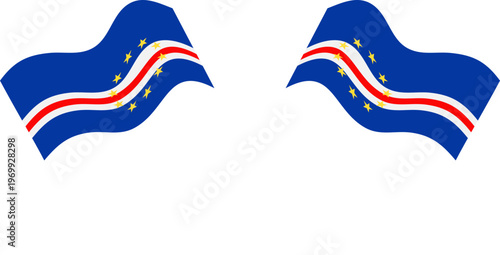 cabo verde Crossed Waving Flags