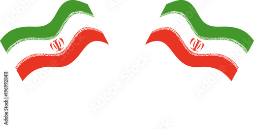 iran Crossed Waving Flags