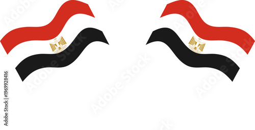 egypt Crossed Waving Flags