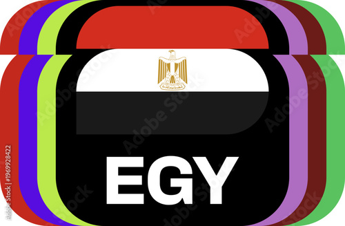 egypt Flag Plaque Layered
