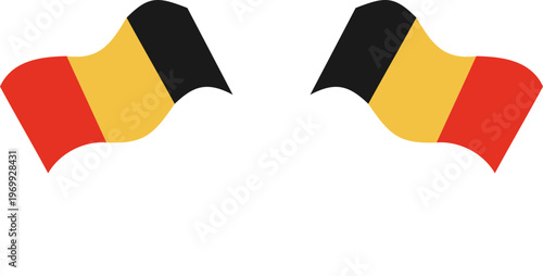 belgium Crossed Waving Flags