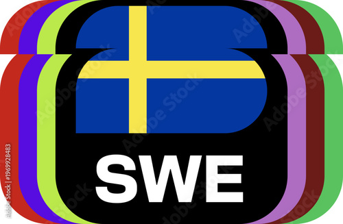 sweden Flag Plaque Layered