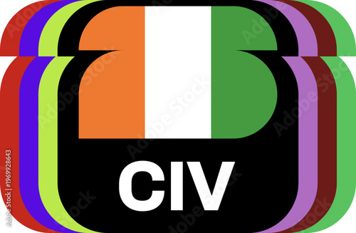 cote d ivore Flag Plaque Layered