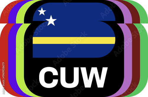 curacao Flag Plaque Layered