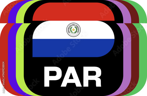 paraguay Flag Plaque Layered