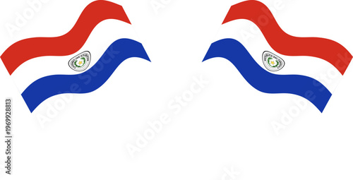 paraguay Crossed Waving Flags