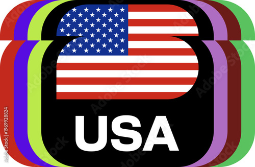 usa Flag Plaque Layered