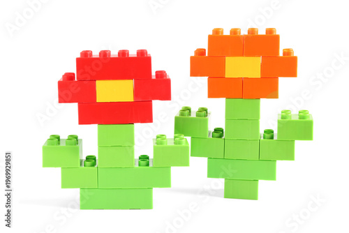 Flowers made of plastic bui...