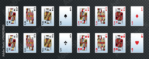 Playing Cards Set with Aces and Royals Vector Set