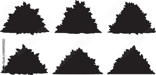 Black Solid Autumn Wreath Decorative Silhouettes Set of Six