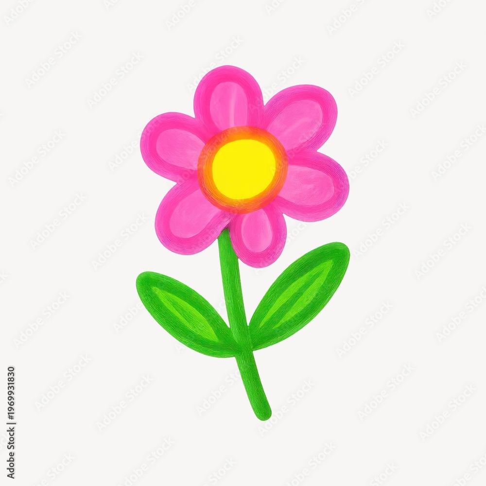 Fototapeta premium Vibrant hand-painted pink flower