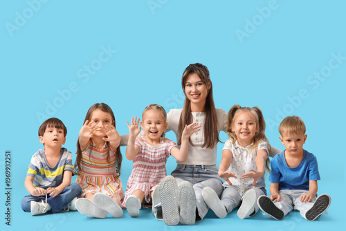 Group of little children wi...