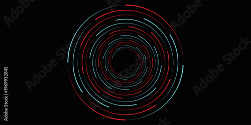Vector dotted speed lines in vortex form. Geometric art. Segmented circle. Arc lines. Trendy design element for frame, round logo, sign, symbol, web, prints, posters, template, pattern, backdrop