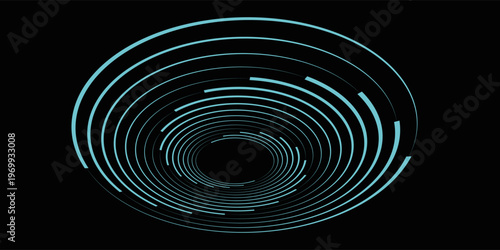 Vector dotted speed lines in vortex form. Geometric art. Segmented circle. Arc lines. Trendy design element for frame, round logo, sign, symbol, web, prints, posters, template, pattern, backdrop