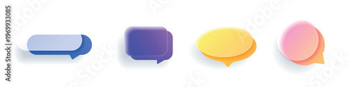 Gradient Speech Bubbles for Messaging Vector Design Set