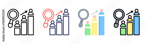 Competitive Analysis icon set multiple style collection
