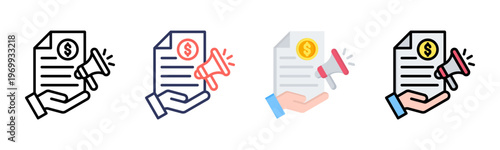 Sponsorship icon set multiple style collection