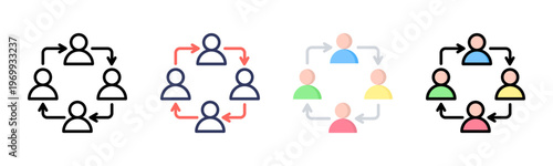 Referral Program icon set multiple style collection