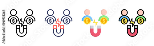 Inbound Marketing icon set multiple style collection