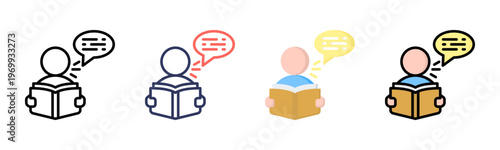 Storytelling icon set multiple style collection