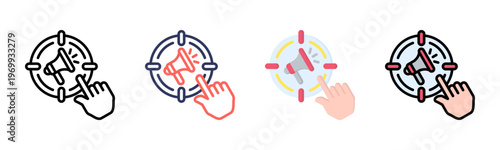 Cta icon set multiple style collection