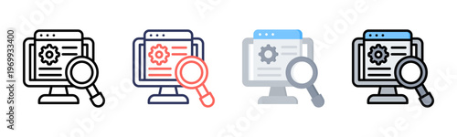 Seo icon set multiple style collection