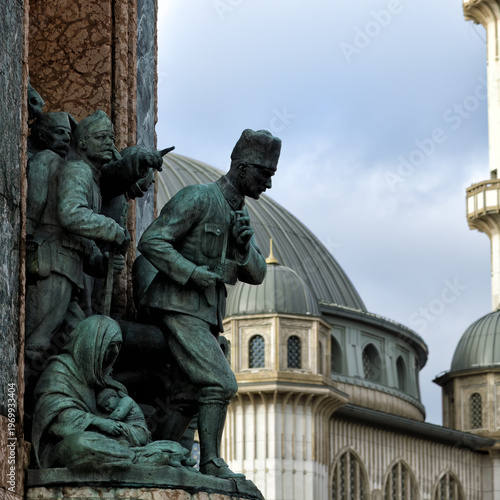 Republic Monument on Taksim square in Istanbul, Turkey