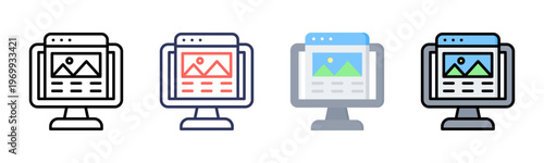 Landing Page icon set multiple style collection