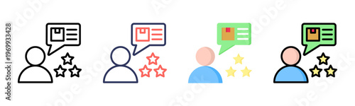 Testimonial icon set multiple style collection