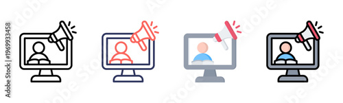 Elearning icon set multiple style collection