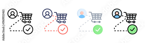 Customer Journey icon set multiple style collection