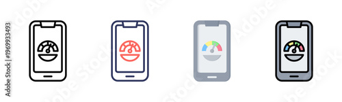 Mobile Optimization icon set multiple style collection