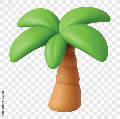 Summer Beach Vacation Vector Icon Set | 3D icon set |  palm tree