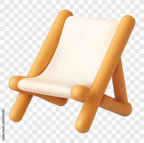 Summer Beach Vacation Vector Icon Set | 3D icon set | deck chair