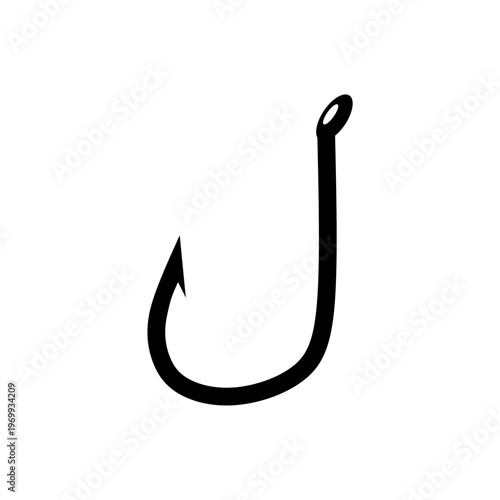 fishing hook flat design vector illustration. Simple illustration of summer fishing hook vector icon for web design isolated on white background