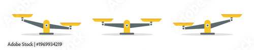 Balance Scales in Various Positions Vector Set